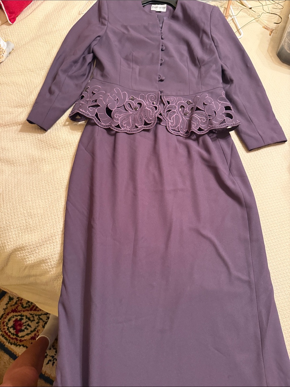 Classic Lavender Peplum Long-Sleeve 2 piece Dress by John Meyer